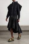 nylon twill midi skirt
