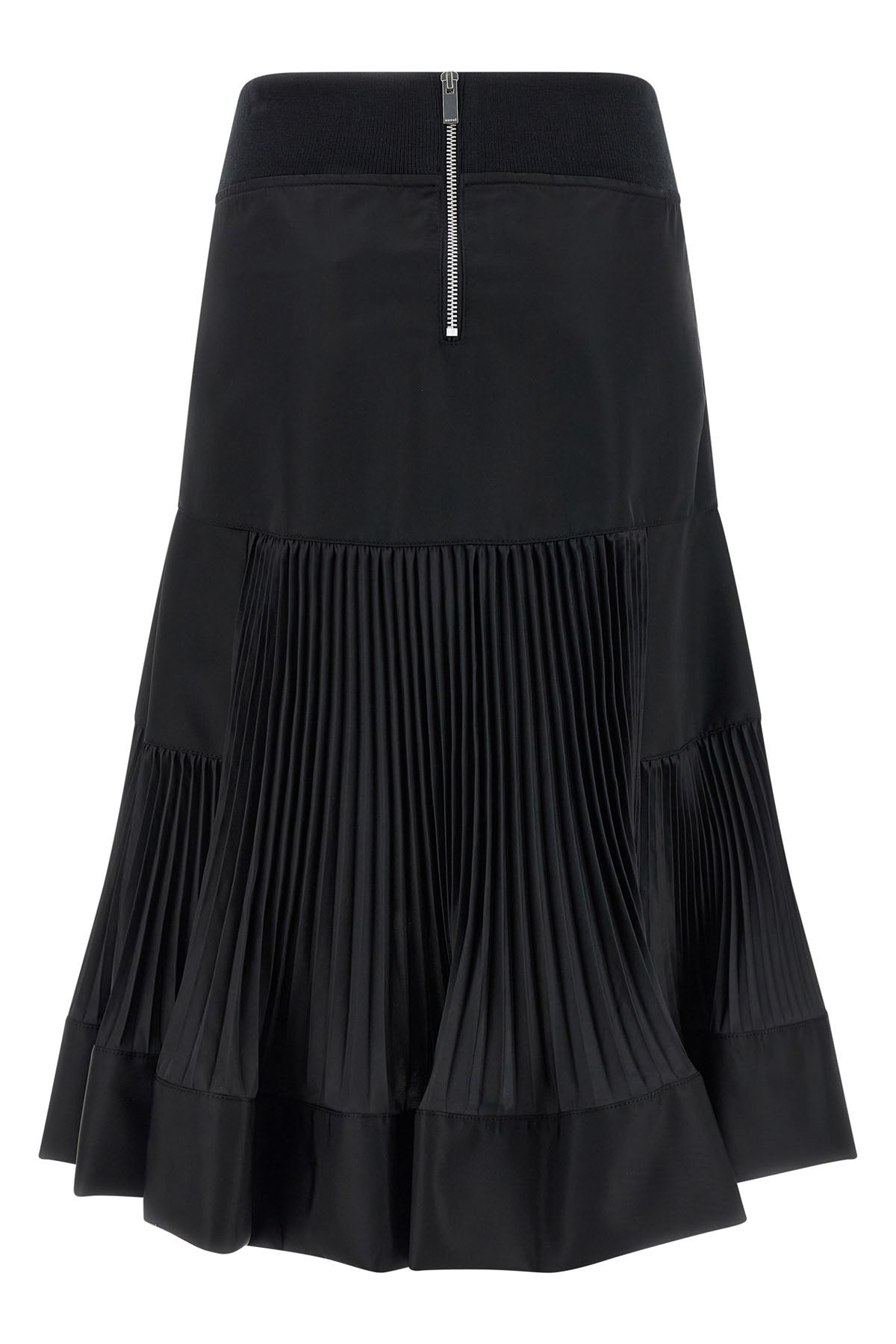 nylon twill midi skirt