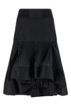 nylon twill midi skirt