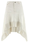 midi skirt in garment-dyed cotton denim