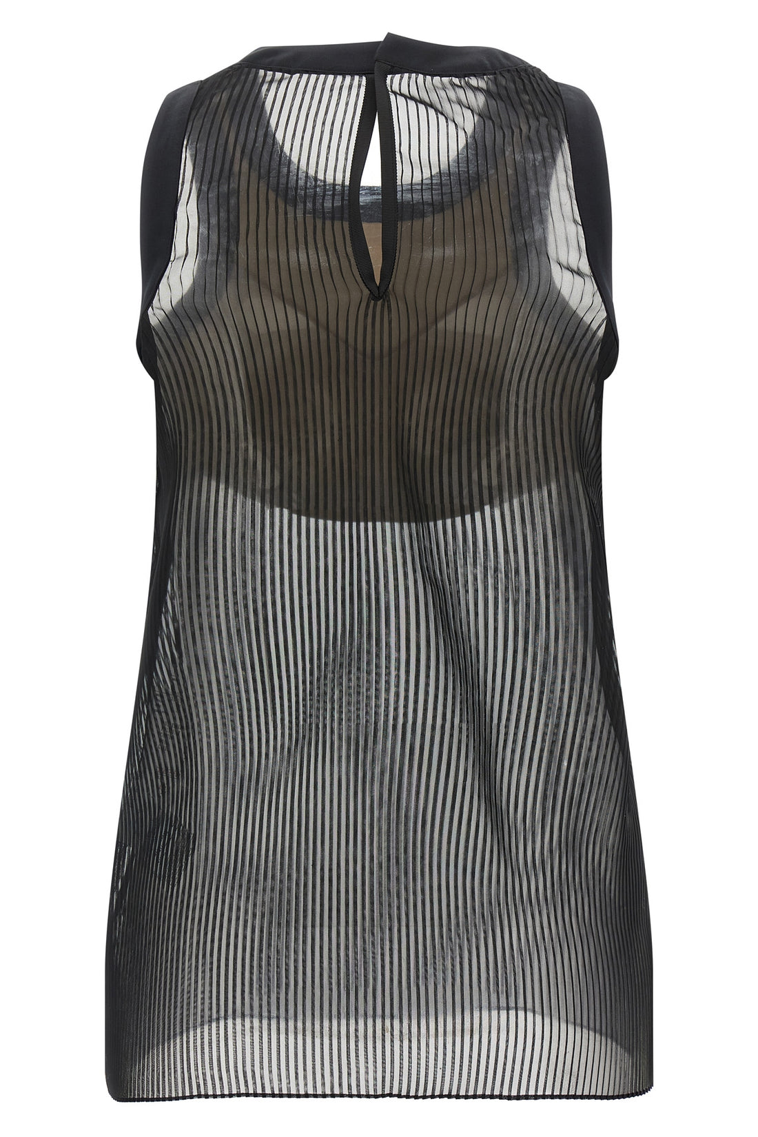 SACAI 1 pleated semi-sheer chiffon top