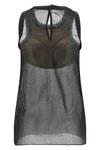 pleated semi-sheer chiffon top