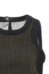 pleated semi-sheer chiffon top