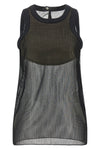pleated semi-sheer chiffon top