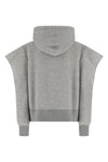 sponge hoodie in mélange cotton blend
