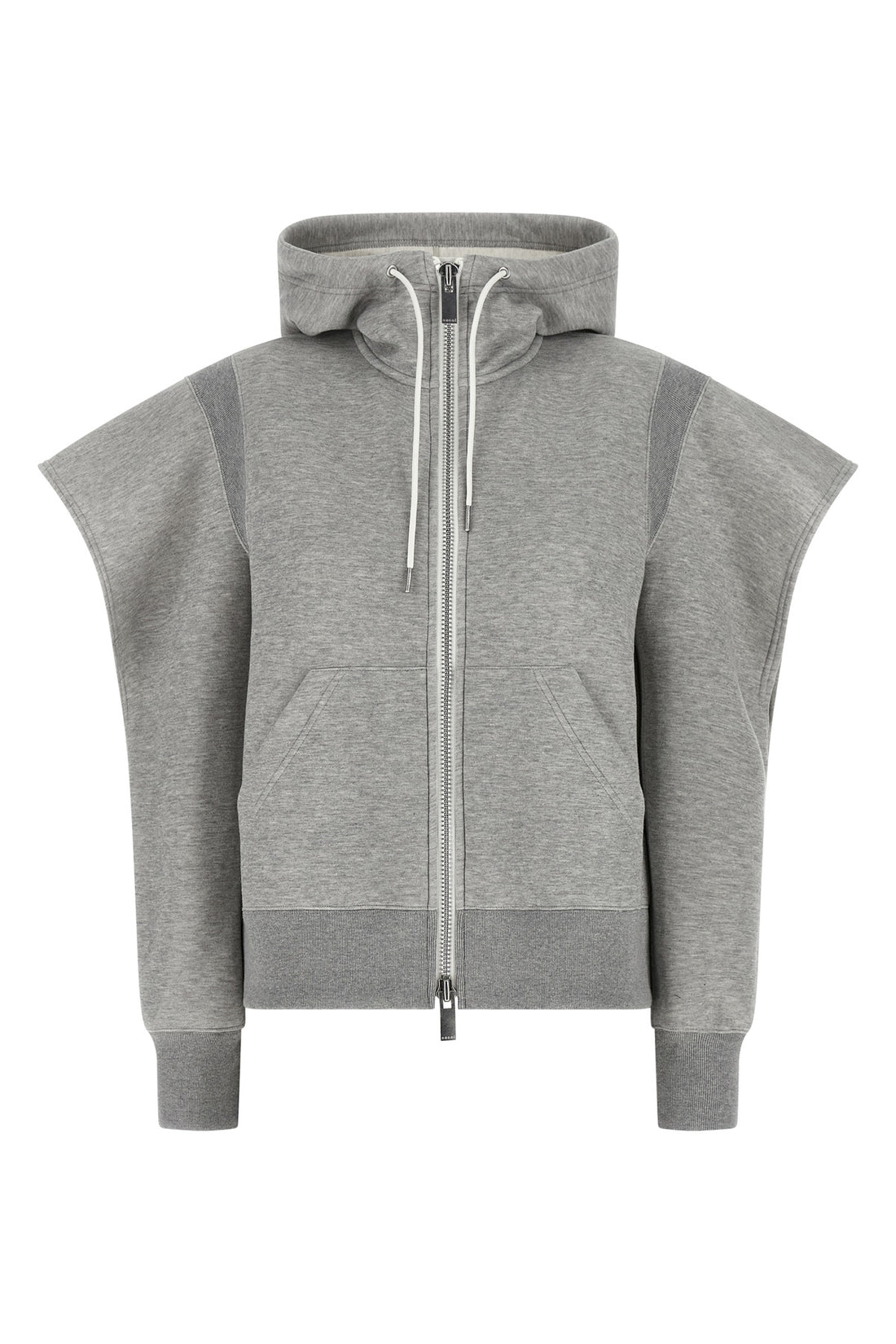 SACAI 2 sponge hoodie in mélange cotton blend