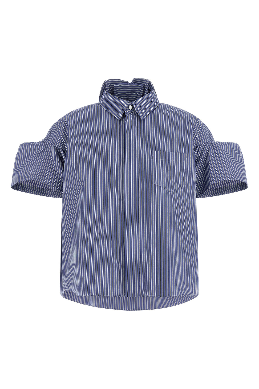 SACAI 2 striped cotton poplin shirt