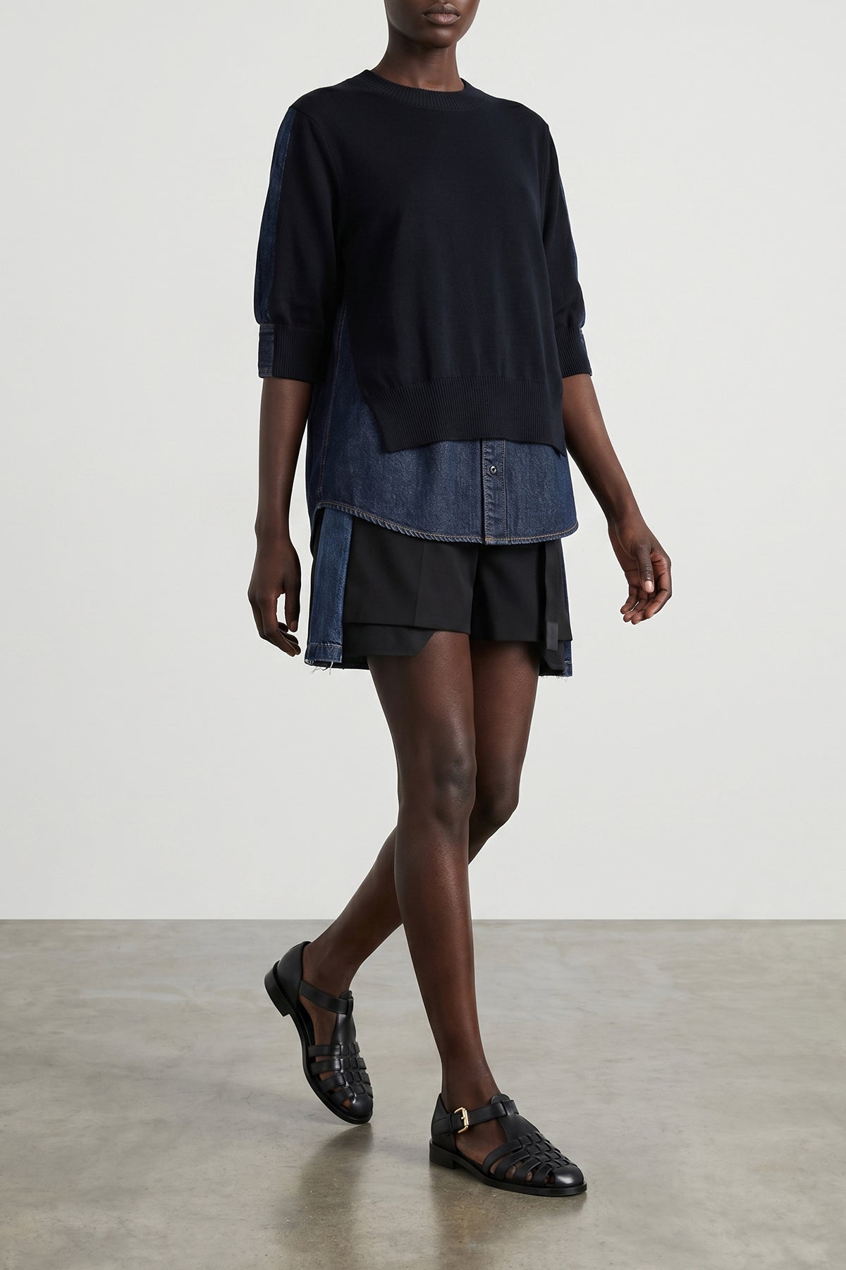cotton denim shorts
