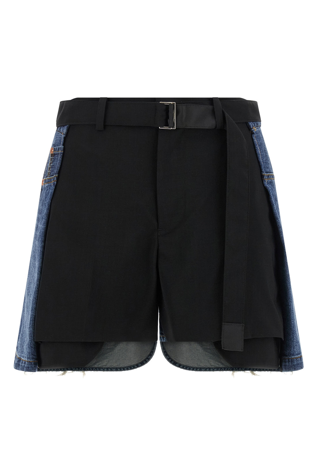 SACAI 1 cotton denim shorts