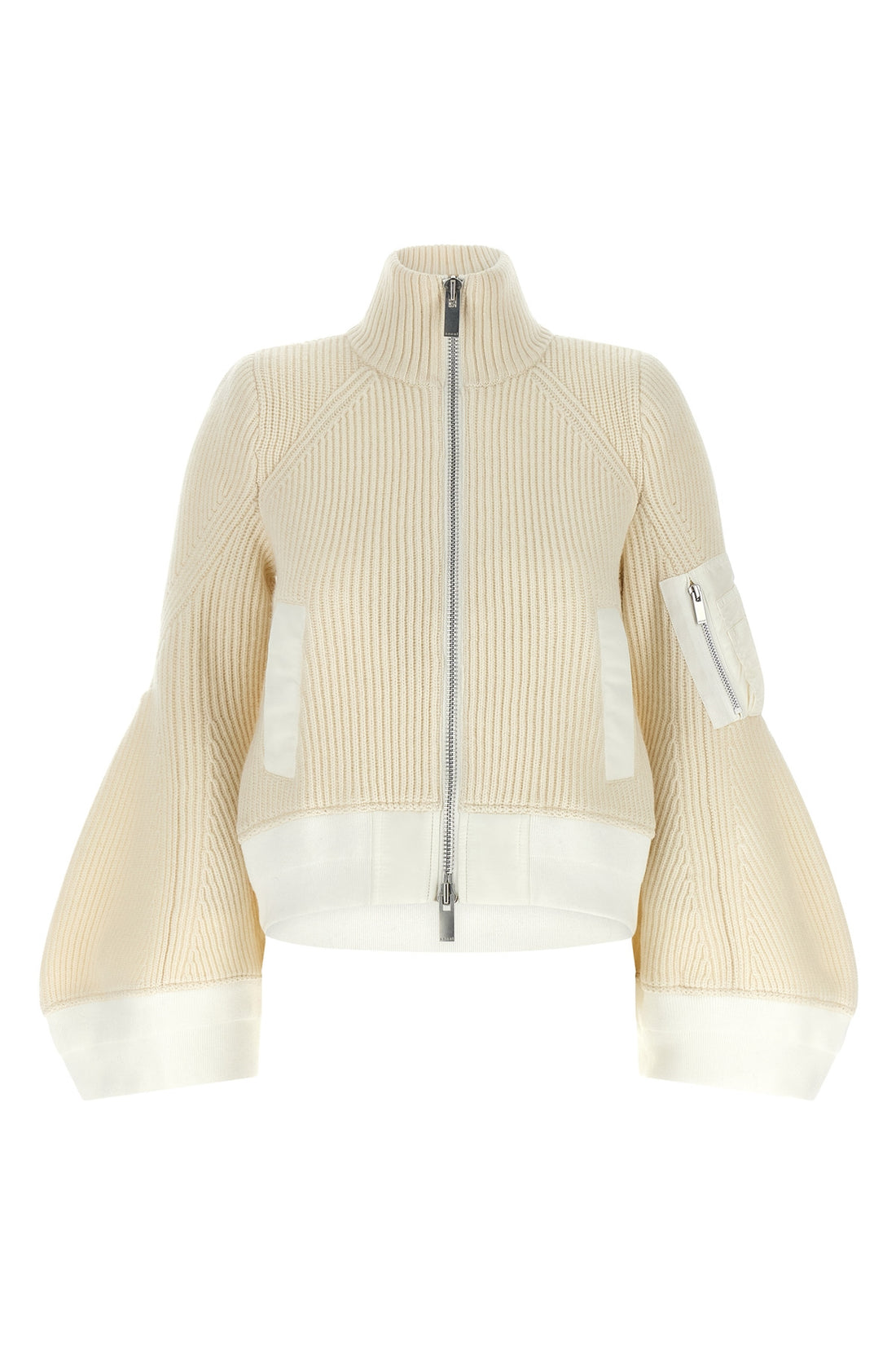 SACAI 2 the sacai wool knit blouson exemplifies the brands distinctive hybrid construct