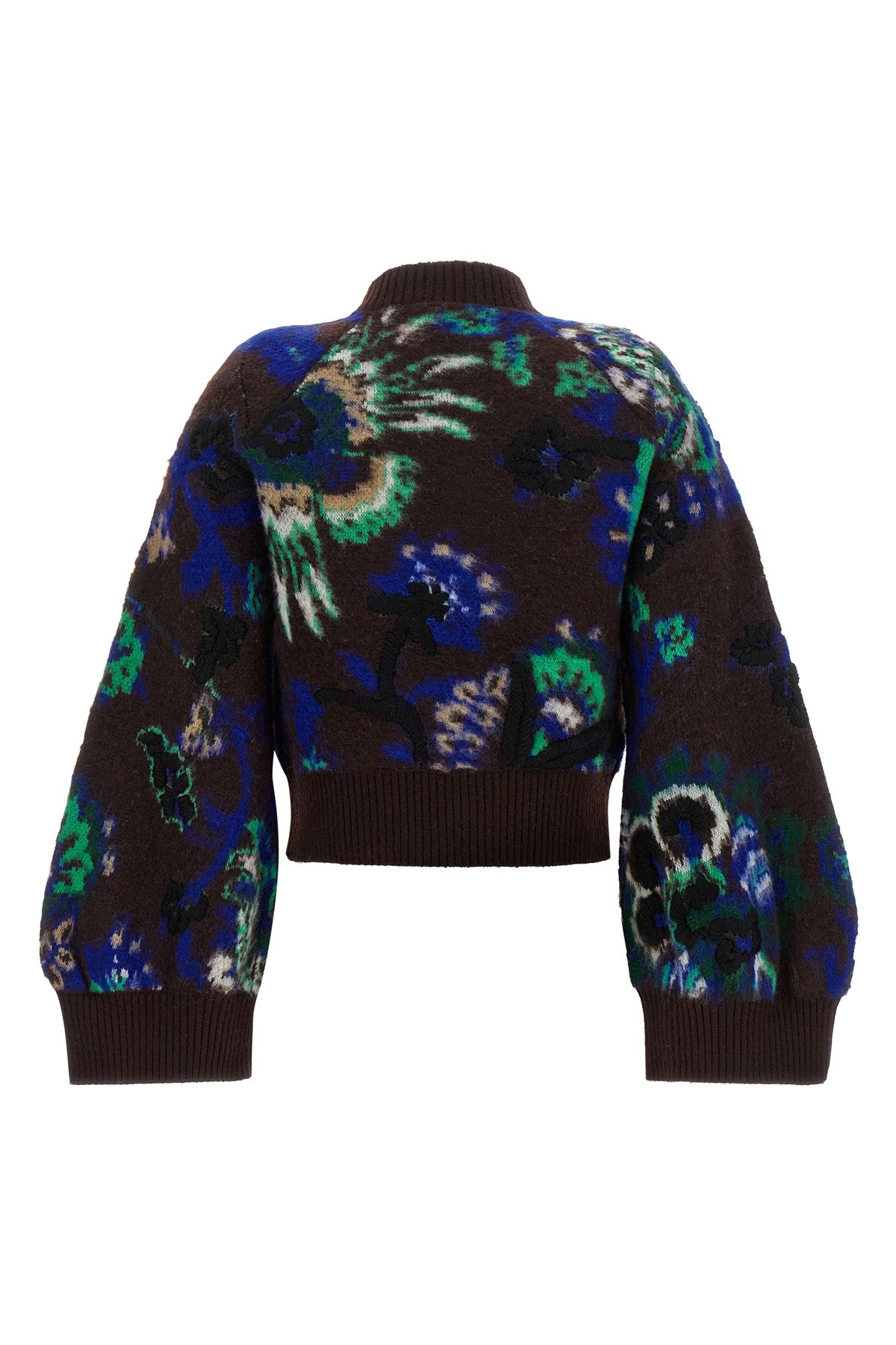 the sacai blouson redefines the codes of knitwear through a silhouette crop