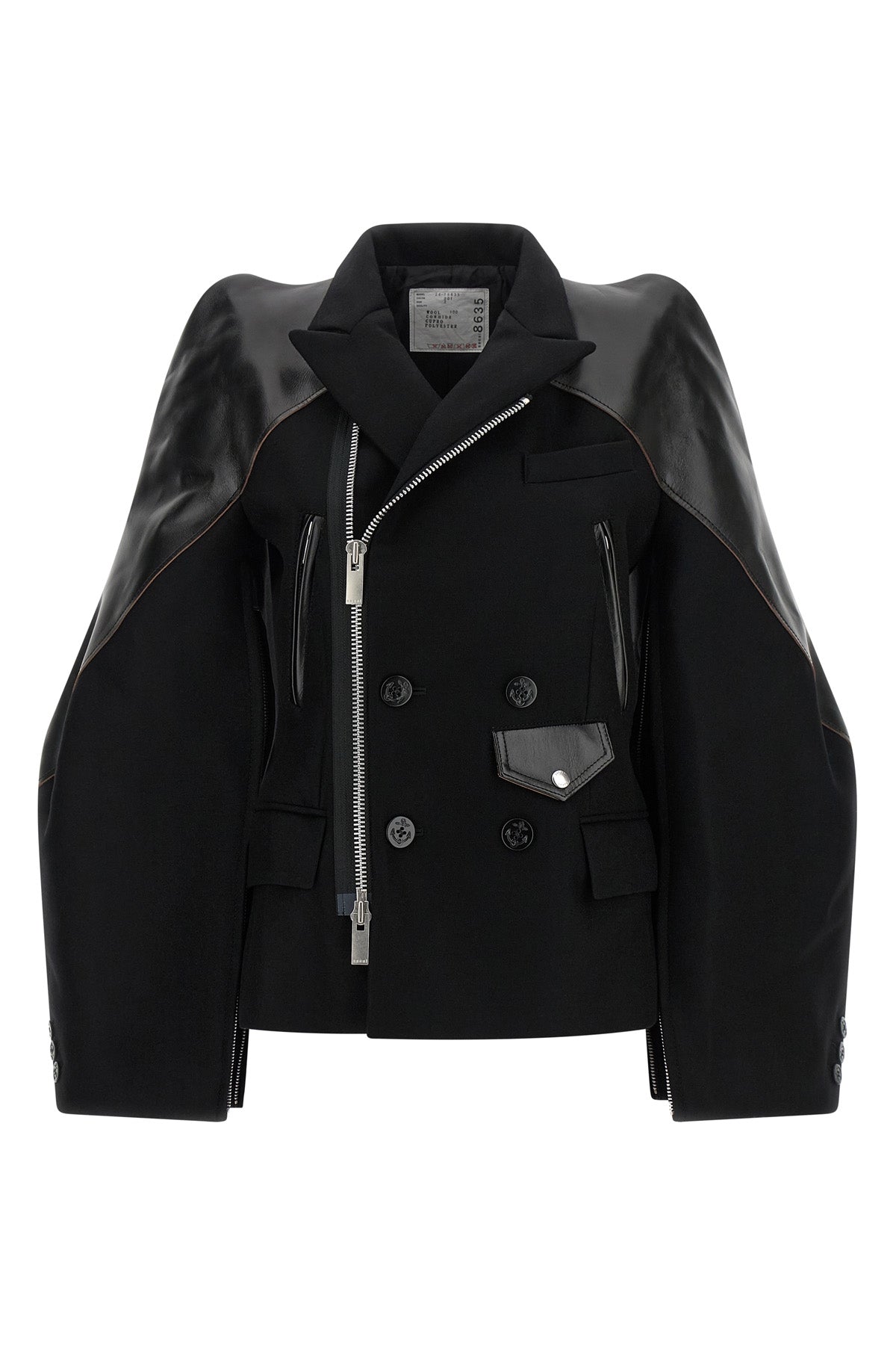 the sacai jacket redefines outerwear through a complex hybrid construction