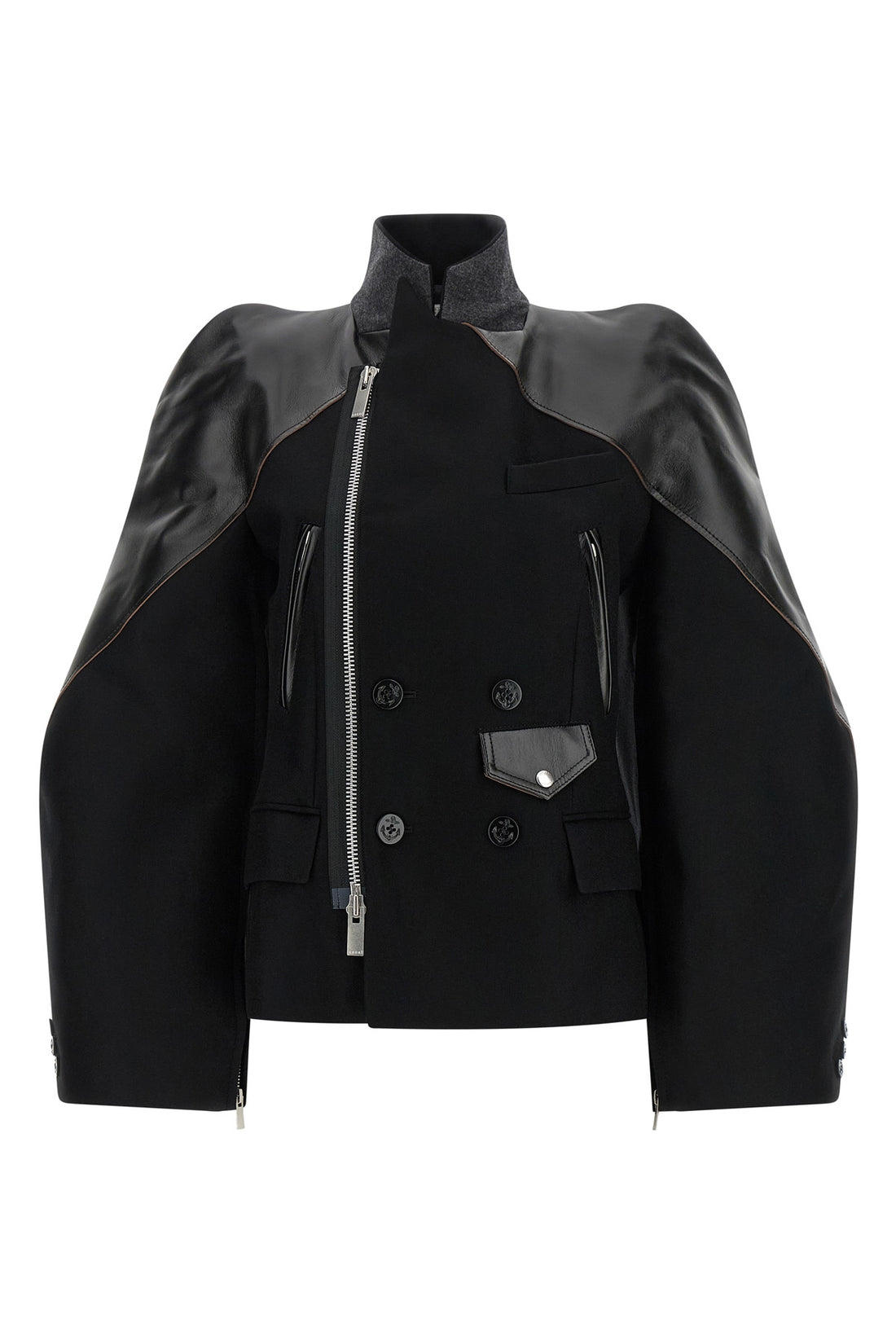 SACAI 3 the sacai jacket redefines outerwear through a complex hybrid construction
