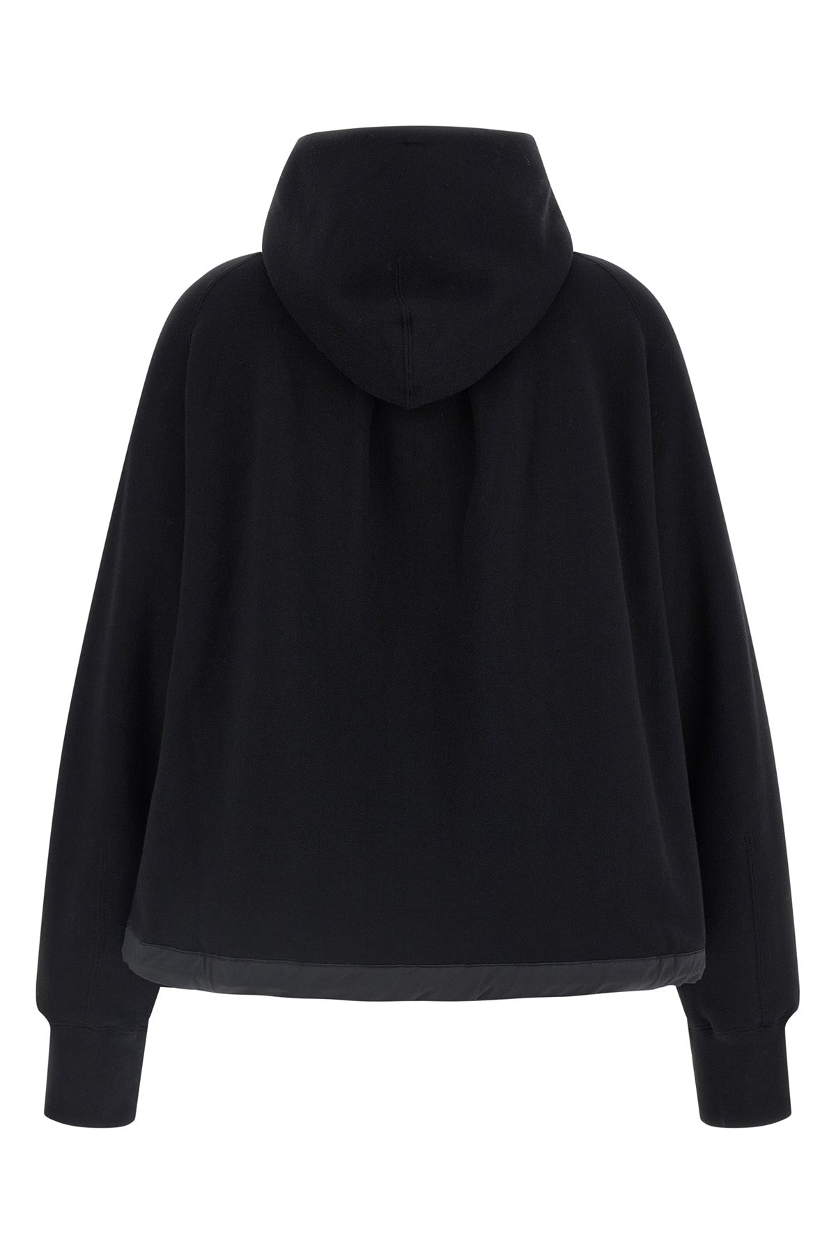 the sacai hoodie redefines the volumes of everyday wardrobe through a relaxed si
