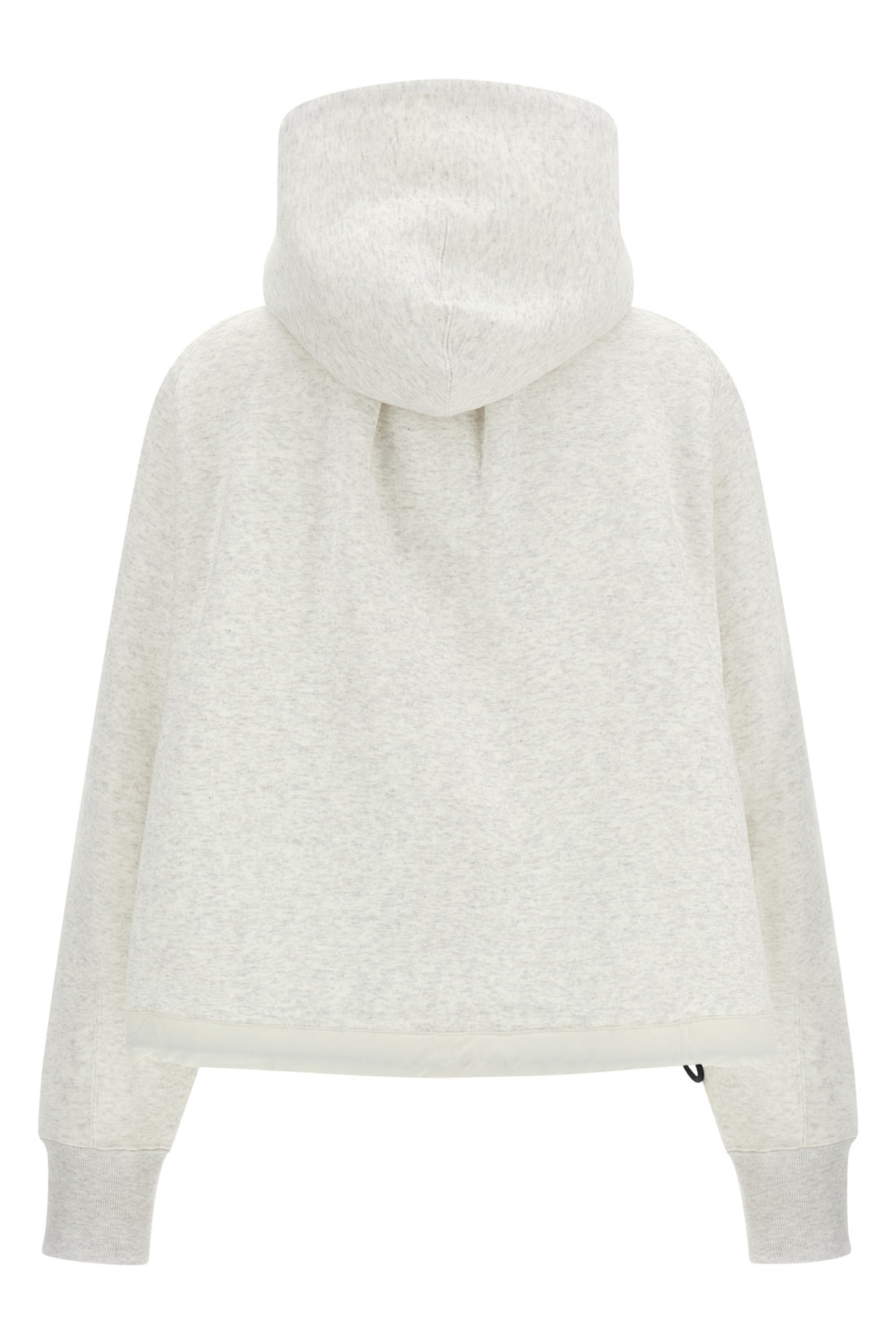 SACAI 1 the sacai hoodie in grey mélange cotton jersey redefines classic volumes
