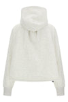 the sacai hoodie in grey mélange cotton jersey redefines classic volumes