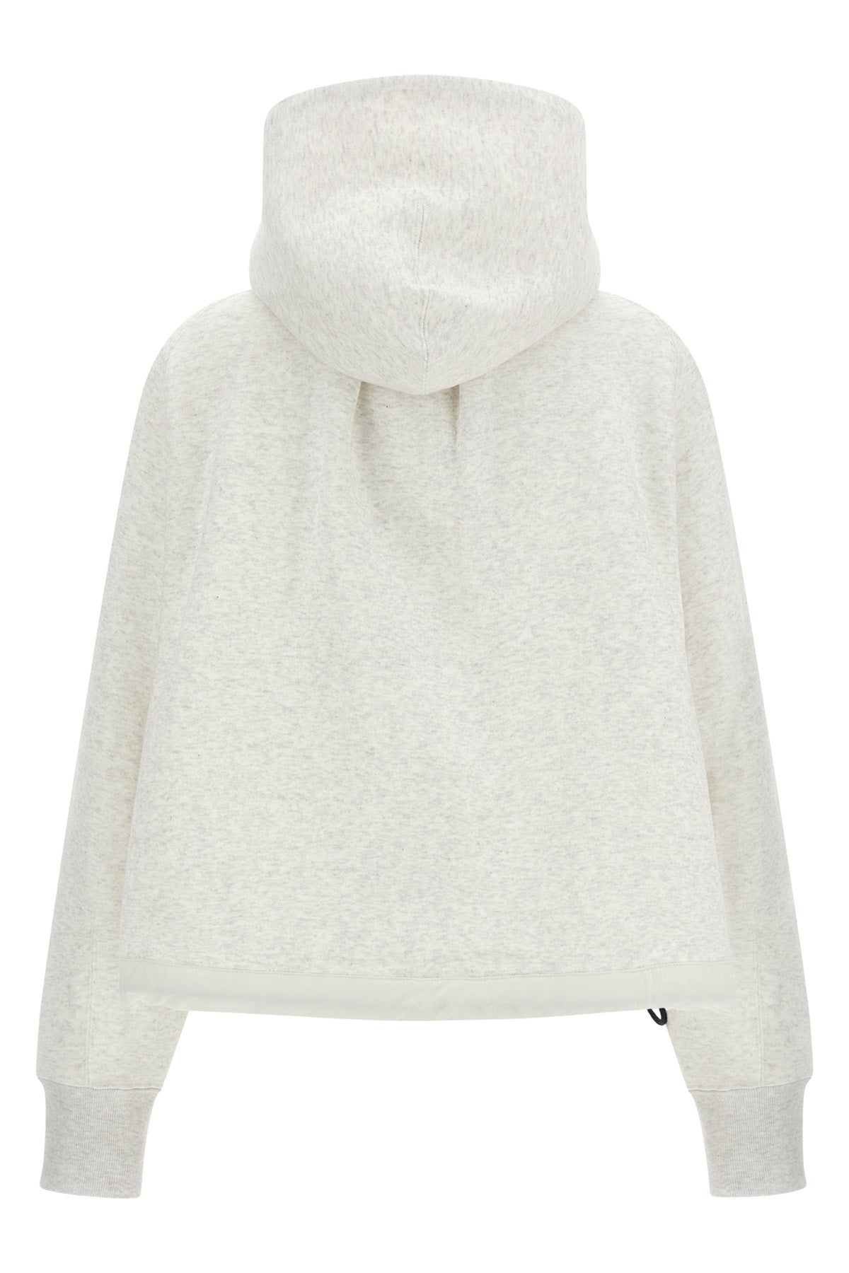 the sacai hoodie in grey mélange cotton jersey redefines classic volumes