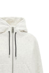 the sacai hoodie in grey mélange cotton jersey redefines classic volumes