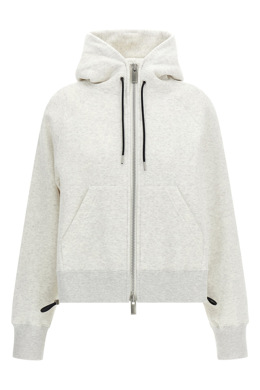 SACAI 1 the sacai hoodie in grey mélange cotton jersey redefines classic volumes