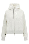 the sacai hoodie in grey mélange cotton jersey redefines classic volumes
