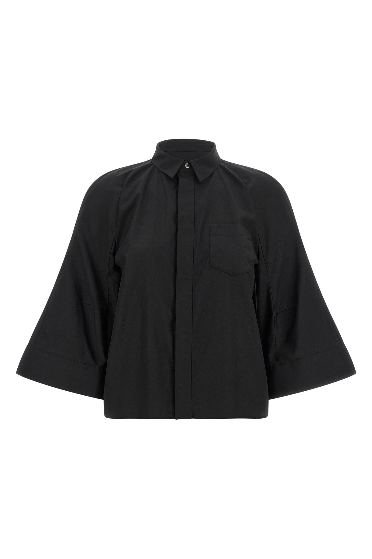 the sacai poplin shirt reinterprets the codes of classic tailoring through unexp