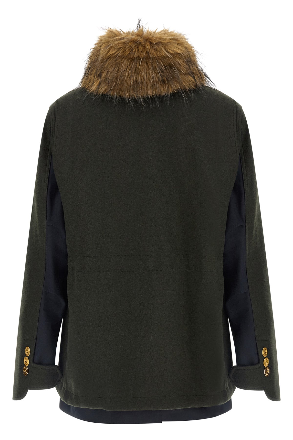 the sacai jacket redefines the codes of outerwear through a complex hybrid const