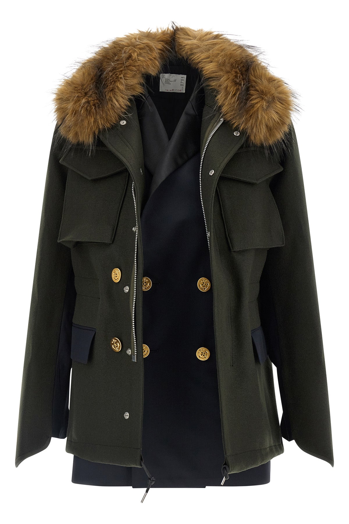the sacai jacket redefines the codes of outerwear through a complex hybrid const