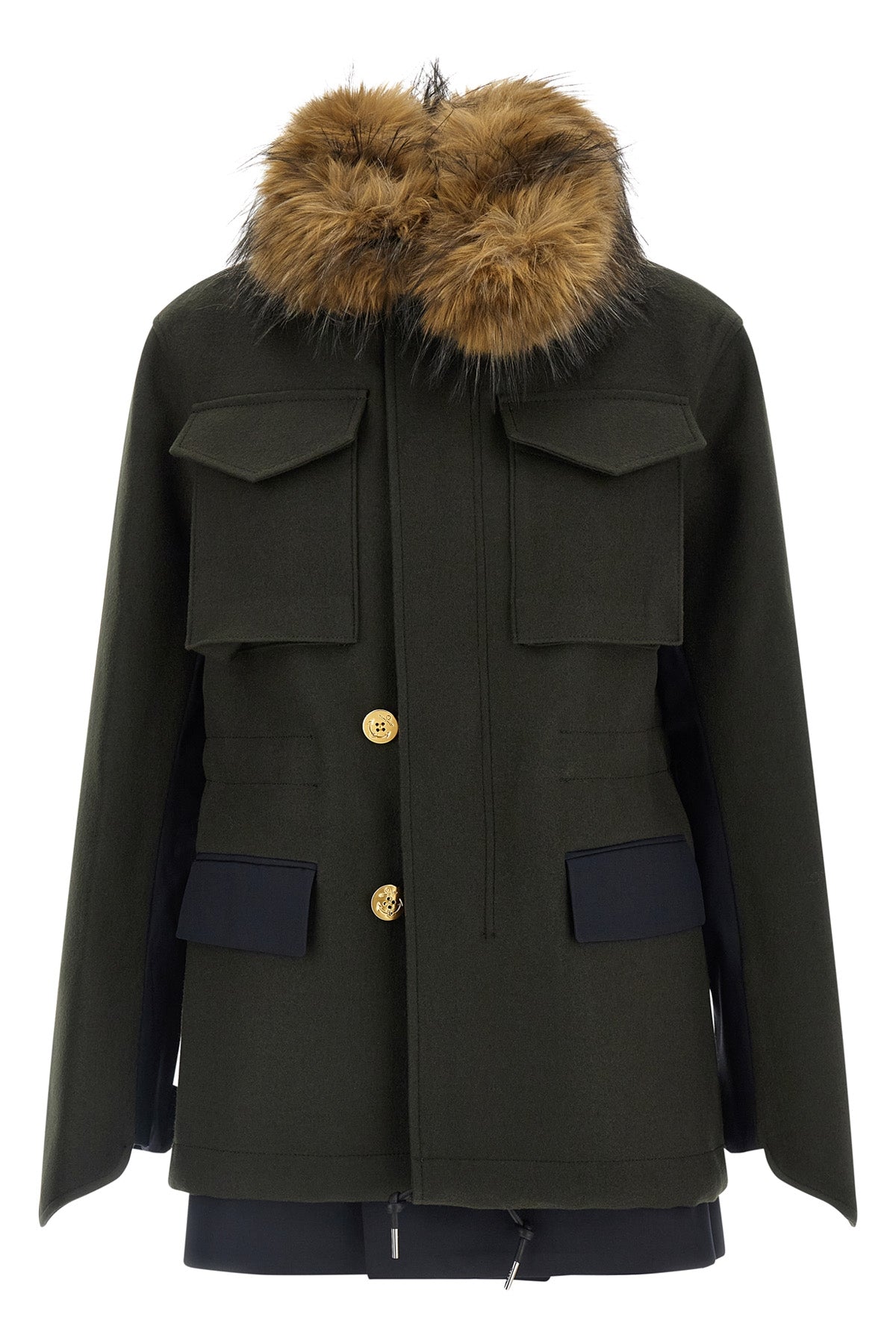 the sacai jacket redefines the codes of outerwear through a complex hybrid const