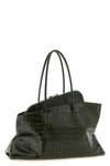 la passeggiata medium crocodile-print leather shoulder bag