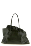 la passeggiata medium crocodile-print leather shoulder bag