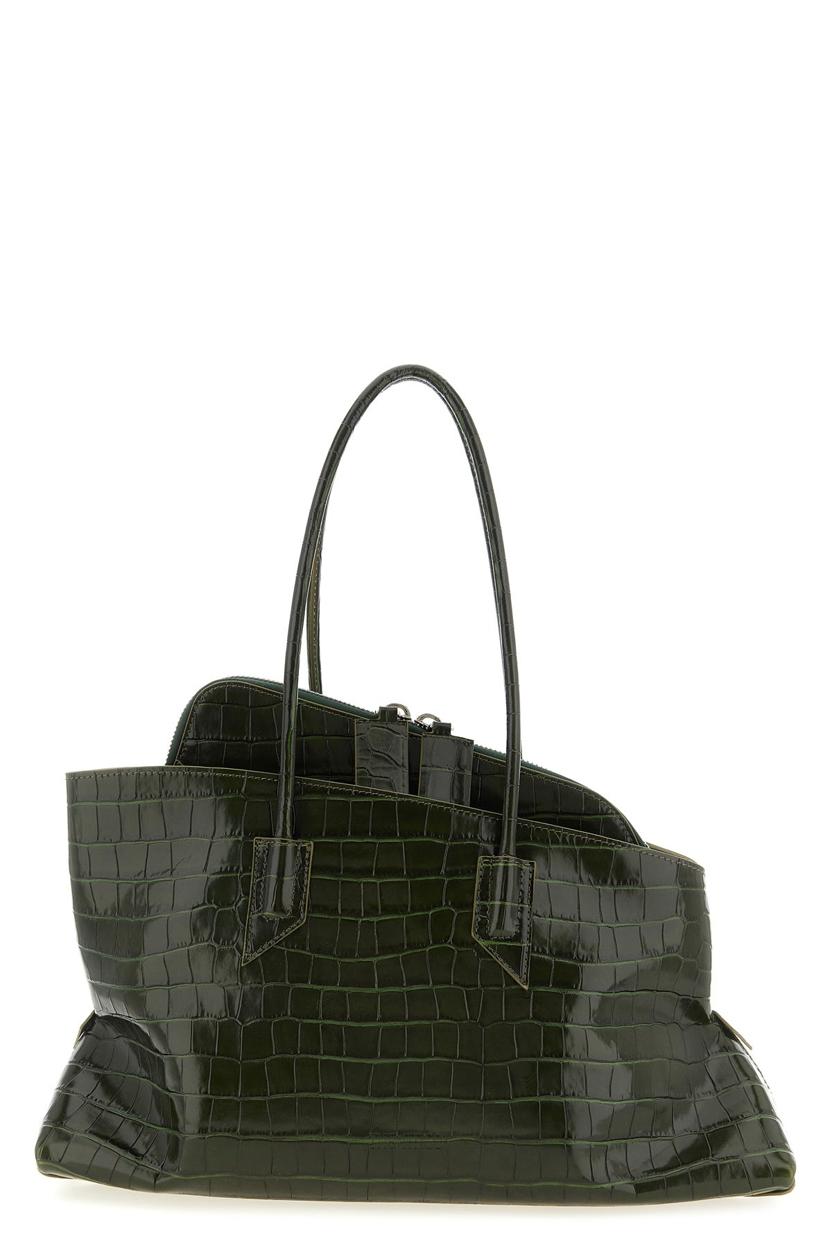 la passeggiata medium crocodile-print leather shoulder bag