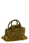 the the attico la passeggiata mini handbag is made of soft olive green suede