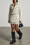 check-print cotton poplin mini dress
