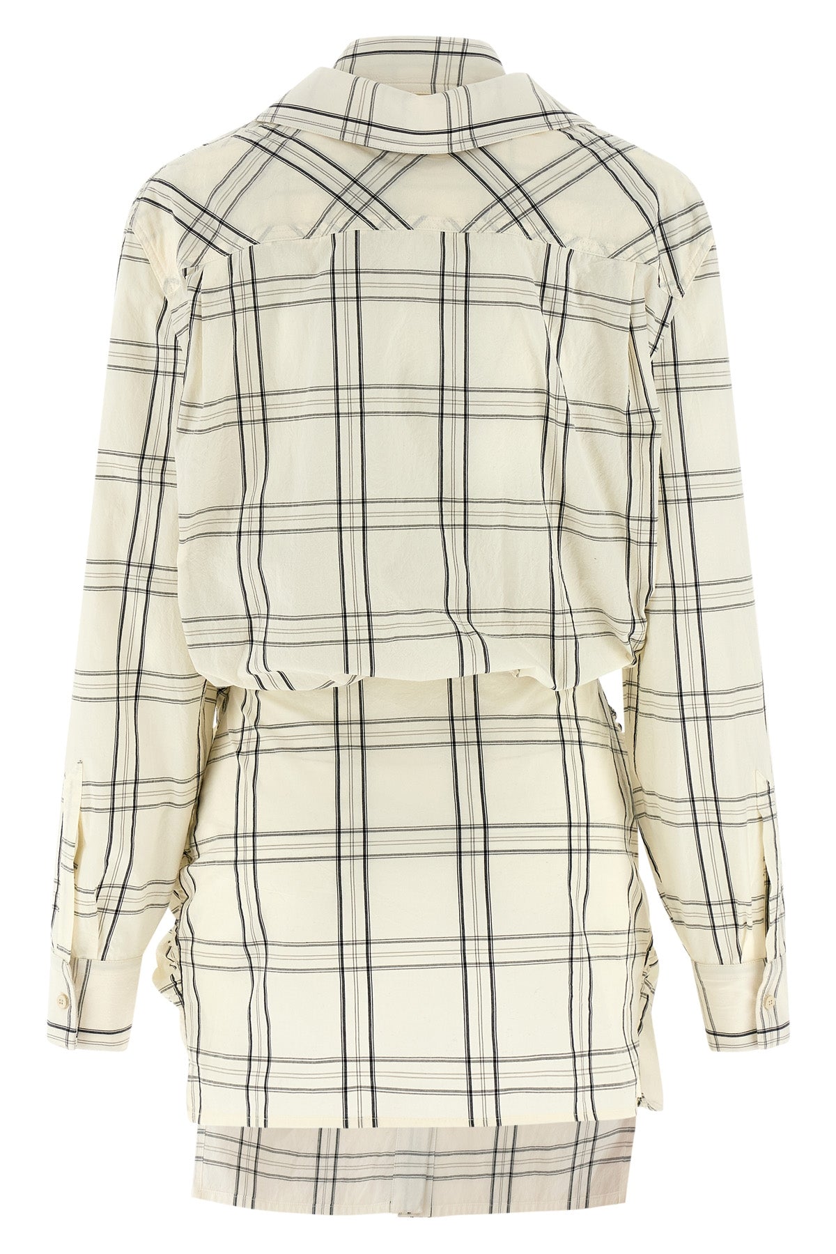 check-print cotton poplin mini dress