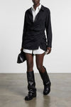 double layer mini dress in stretch cotton poplin