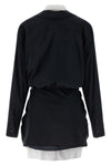 double layer mini dress in stretch cotton poplin