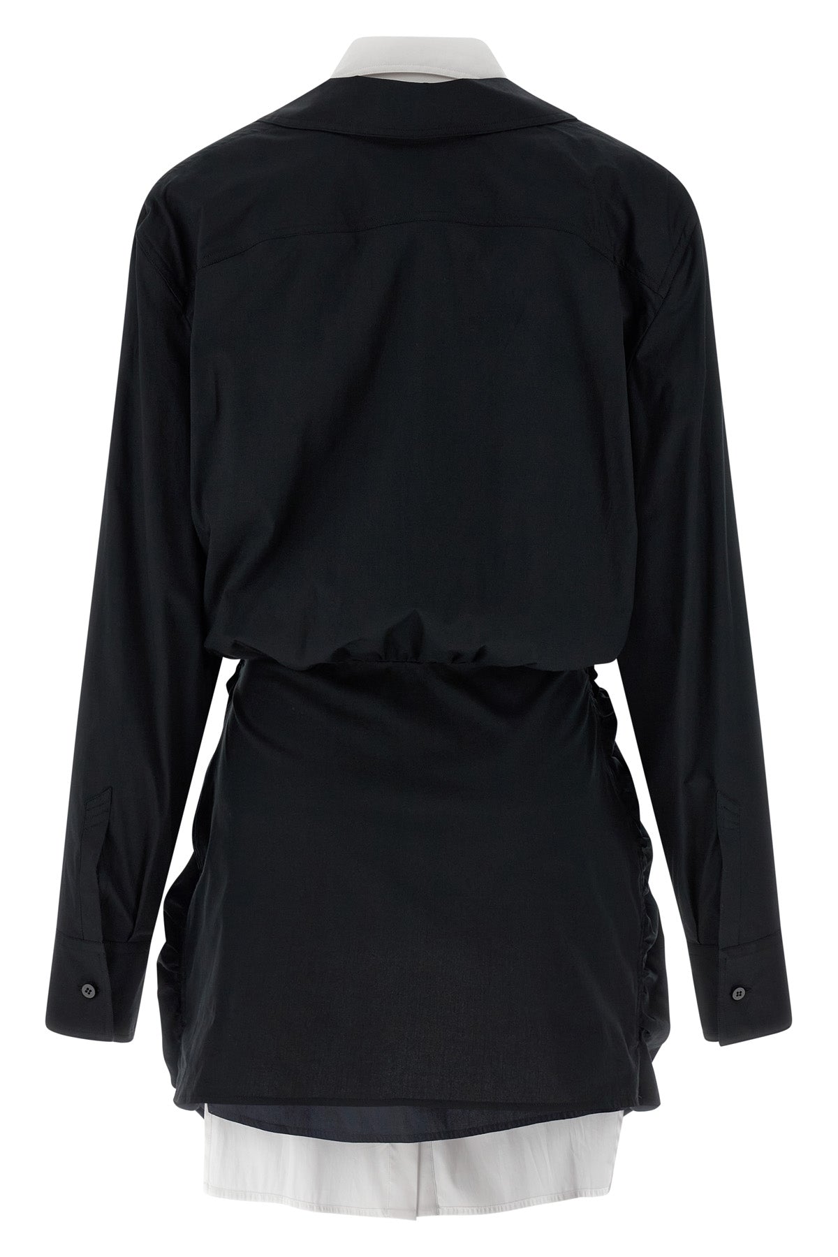 double layer mini dress in stretch cotton poplin