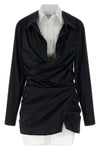 double layer mini dress in stretch cotton poplin