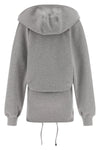 american mélange fleece hooded mini dress