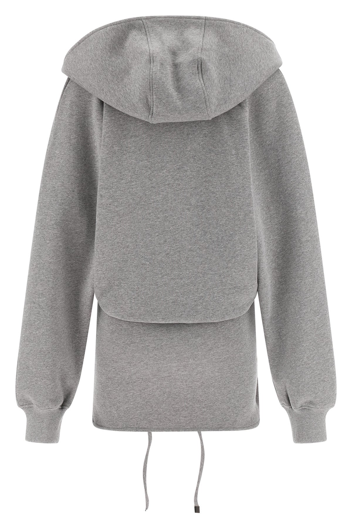 american mélange fleece hooded mini dress