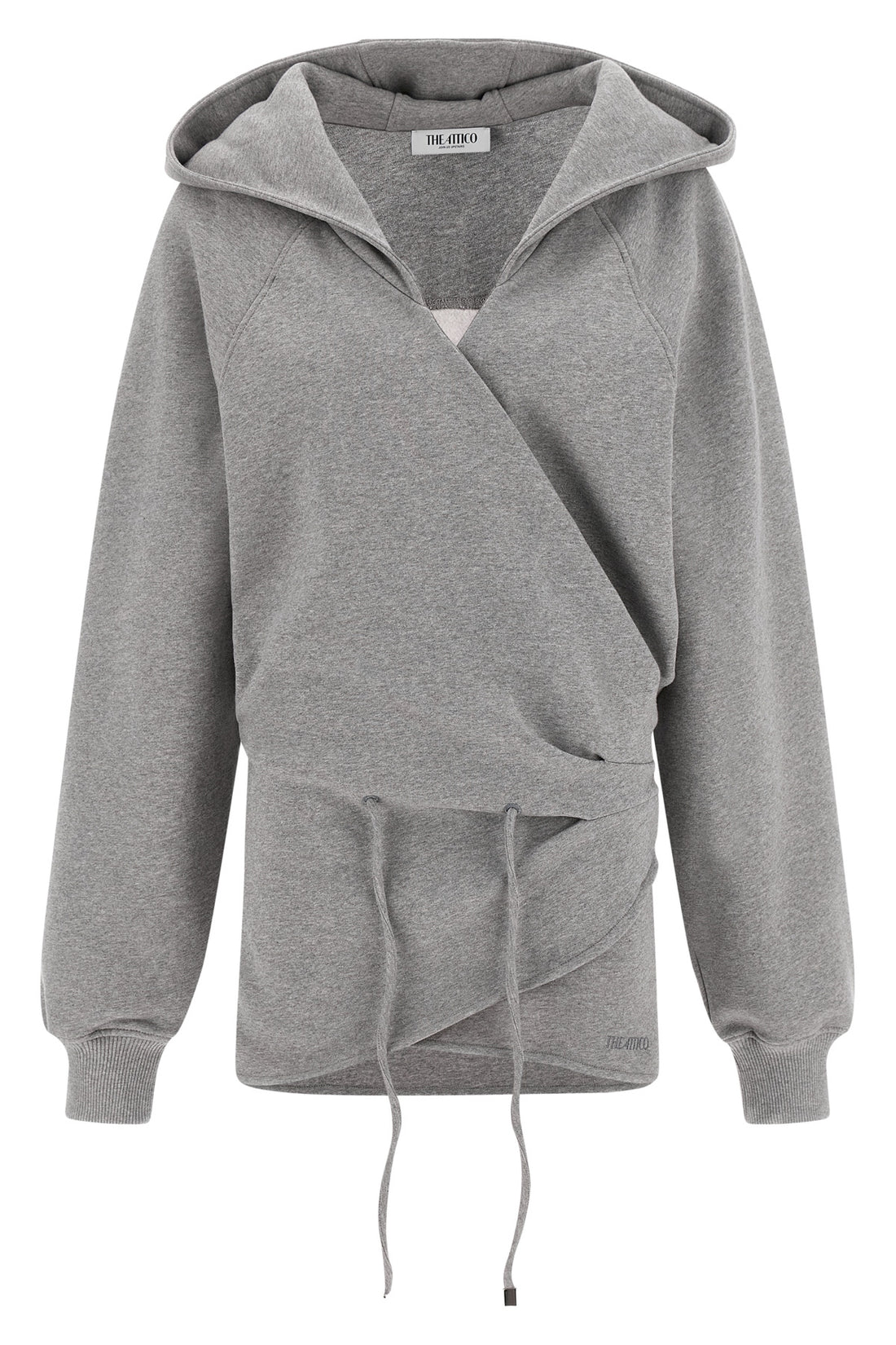THE ATTICO 40 american mélange fleece hooded mini dress