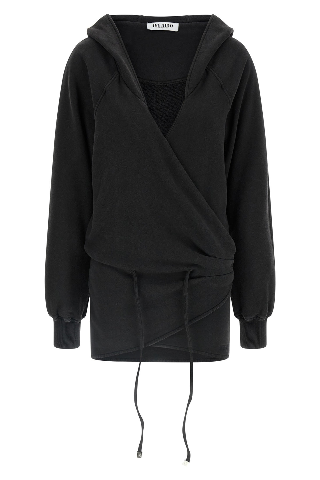 THE ATTICO 36 faded american fleece hooded mini dress
