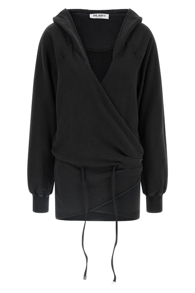 faded american fleece hooded mini dress