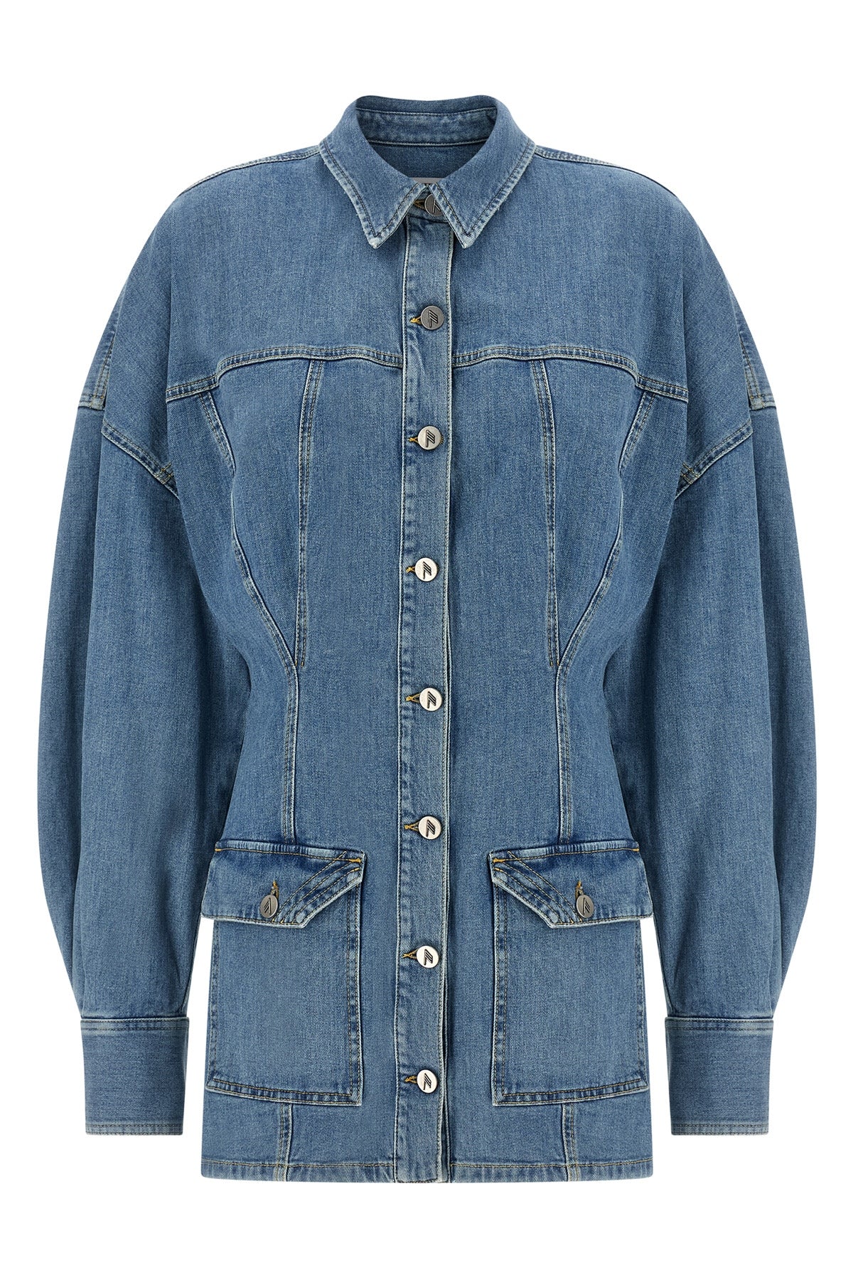 mini dress in stretch washed cotton denim