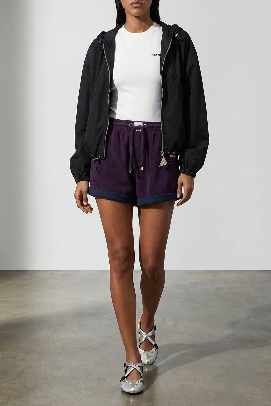THE ATTICO 36 overdyed nylon hooded bomber jacket