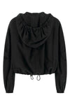 overdyed nylon hooded bomber jacket