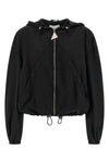 overdyed nylon hooded bomber jacket