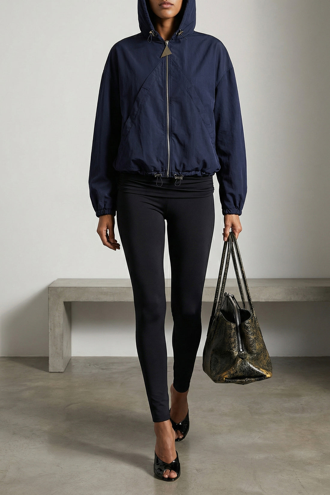 THE ATTICO 38 overdyed nylon hooded bomber jacket