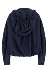 overdyed nylon hooded bomber jacket
