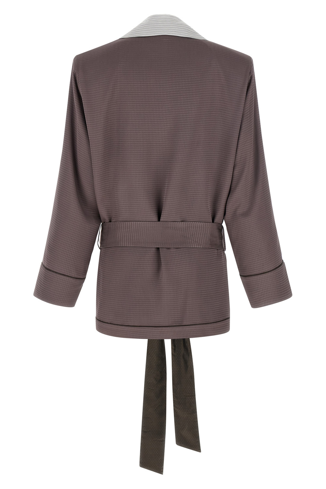 THE ATTICO 36 houndstooth patterned viscose satin blazer